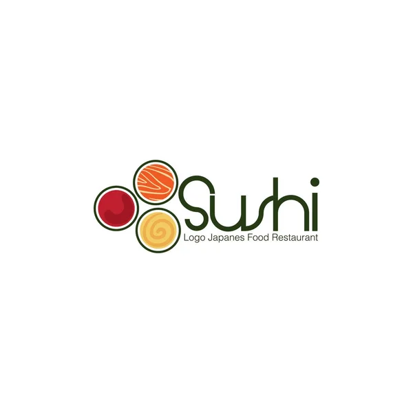 Logo Sushi Comida Japonesa Icono Diseño Gráfico — Vector de stock