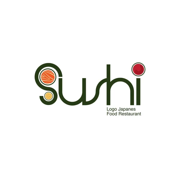 Logo Sushi Japanische Lebensmittel Ikone Design Grafik — Stockvektor