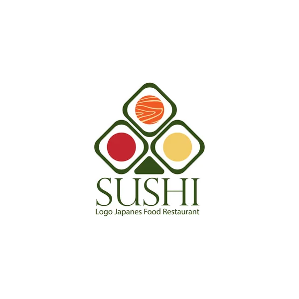 Logo Sushi Comida Japonesa Icono Diseño Gráfico — Vector de stock
