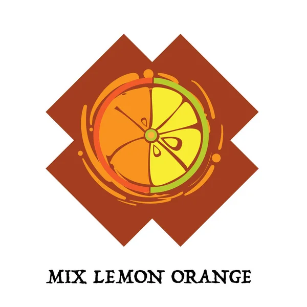Fruchtmischung Zitrone Orange Grafik Element Design Schlüssel Visuelles Symbol Symbol — Stockvektor