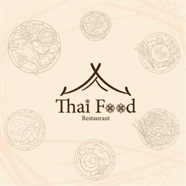 Thai restoranının logo simgesi grafiği