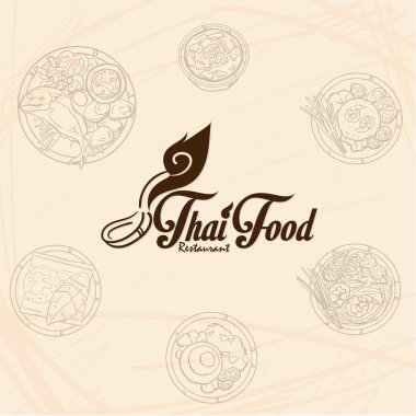 Thai restoranının logo simgesi grafiği