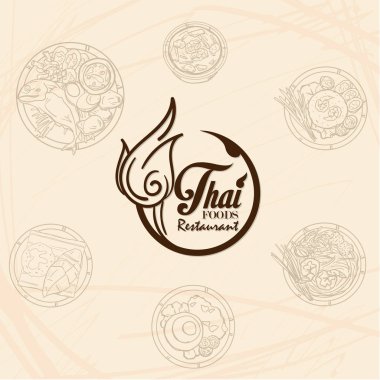 Thai restoranının logo simgesi grafiği