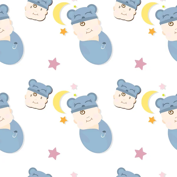 Baby graphic pattern wallpaper — 스톡 벡터