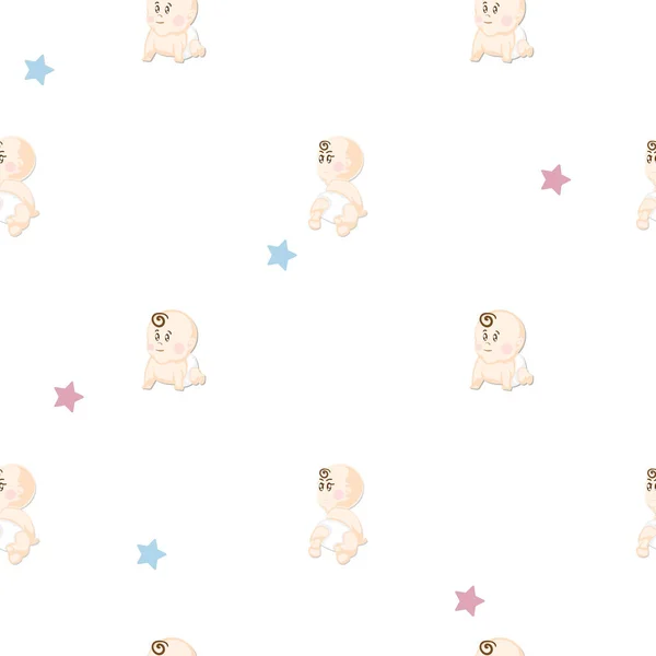 Papel de parede padrão gráfico bebê — Vetor de Stock