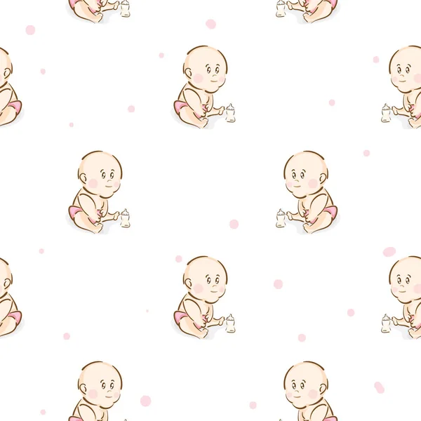 Baby graphic pattern wallpaper — 스톡 벡터