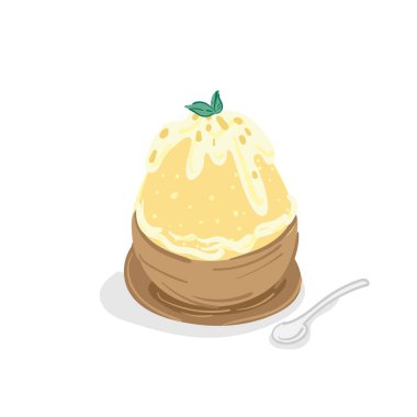 dondurma bingsu tatlı grafik nesne çizme