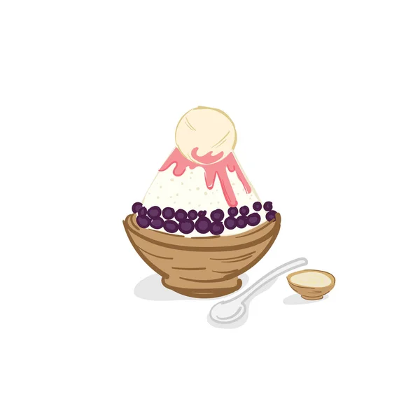 Helado Bingsu Postre Dibujo Gráfico Objeto — Archivo Imágenes Vectoriales