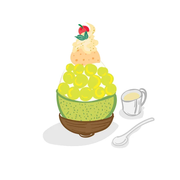 Gelato Bingsu Dessert Disegno Grafico Oggetto — Vettoriale Stock