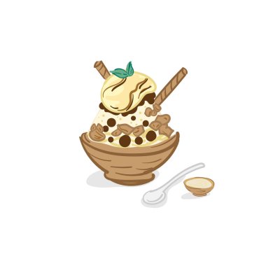 dondurma bingsu tatlı grafik nesne çizme