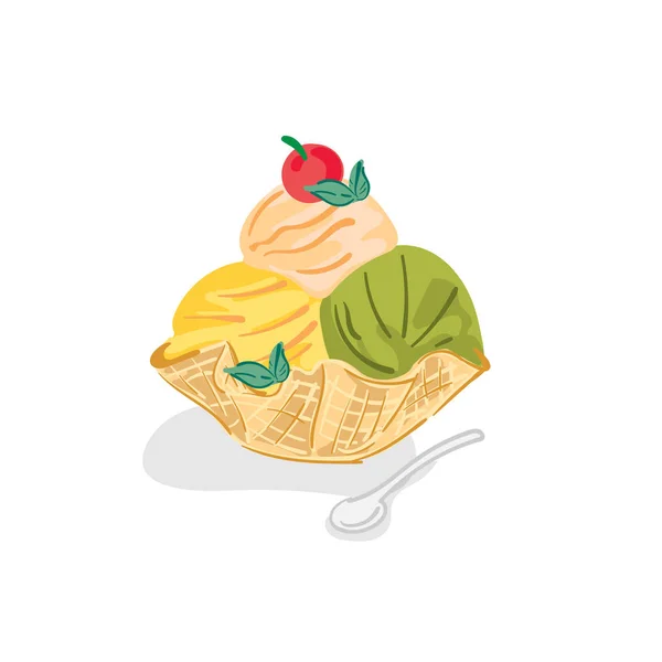 Eis Bingsu Dessert Zeichnung Grafisches Objekt Stockillustration