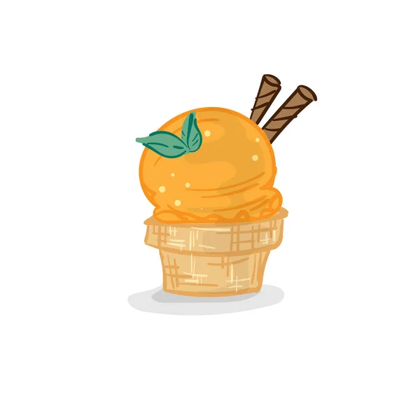 Ice Cream Bingsu Dessert Drawing Graphic Object — Stock Vector
