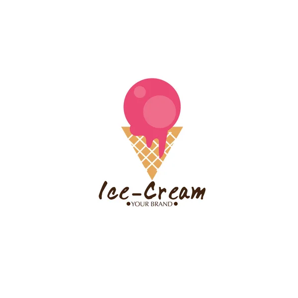 Crème Glacée Dessert Icône Logo Marque Design Graphique Objet — Image vectorielle