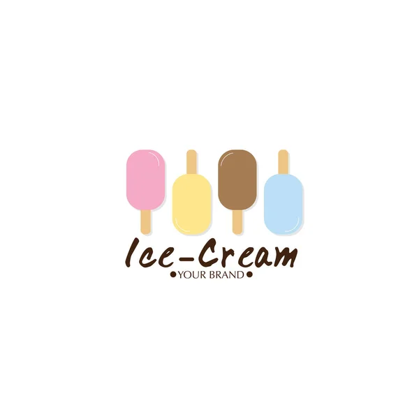 Eis Dessert Ikone Logo Marke Design Grafik Objekt — Stockvektor