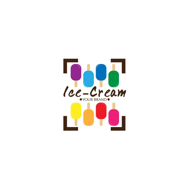 Eis Dessert Ikone Logo Marke Design Grafik Objekt — Stockvektor