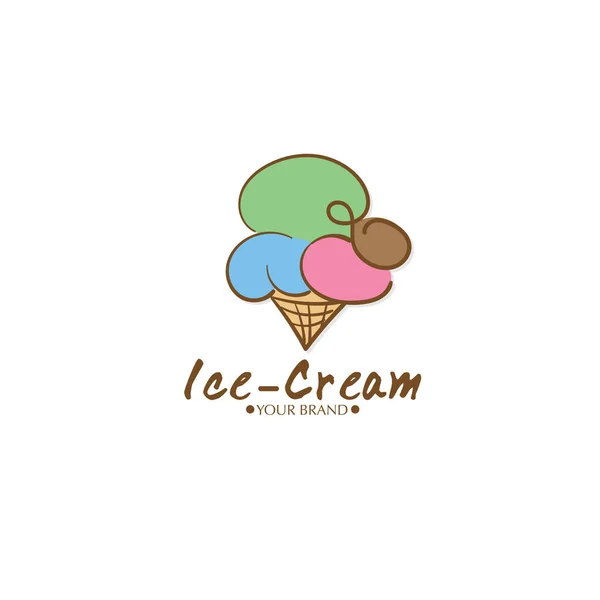 Webice Crème Dessert Pictogram Logo Merk Ontwerp Grafisch Object — Stockvector