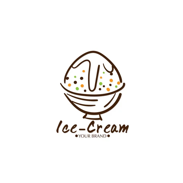 Webice Crème Dessert Icône Logo Marque Design Graphique Objet — Image vectorielle