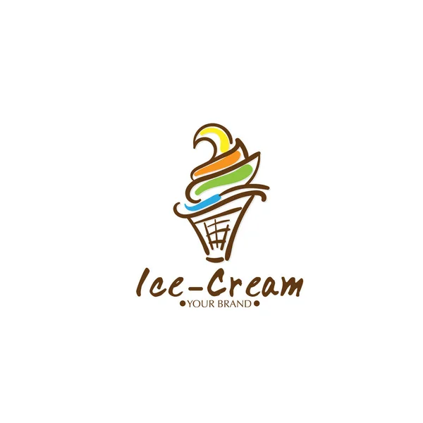 Webice Crème Dessert Icône Logo Marque Design Graphique Objet — Image vectorielle