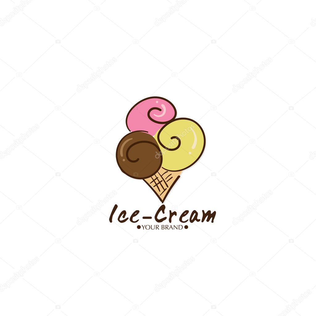 Webice cream dessert icon logo brand design graphic object