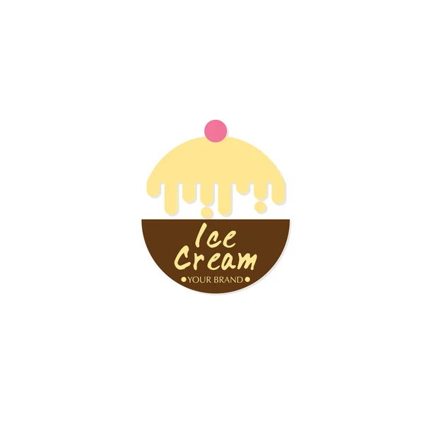 Eis Dessert Ikone Logo Marke Design Grafik Objekt — Stockvektor