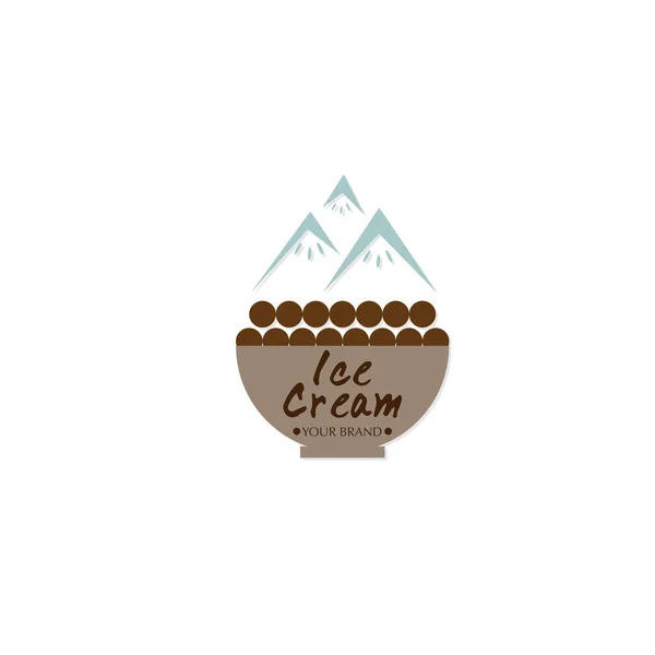 Crème Glacée Dessert Icône Logo Marque Design Graphique Objet — Image vectorielle