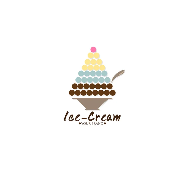 Eis Dessert Ikone Logo Marke Design Grafik Objekt — Stockvektor