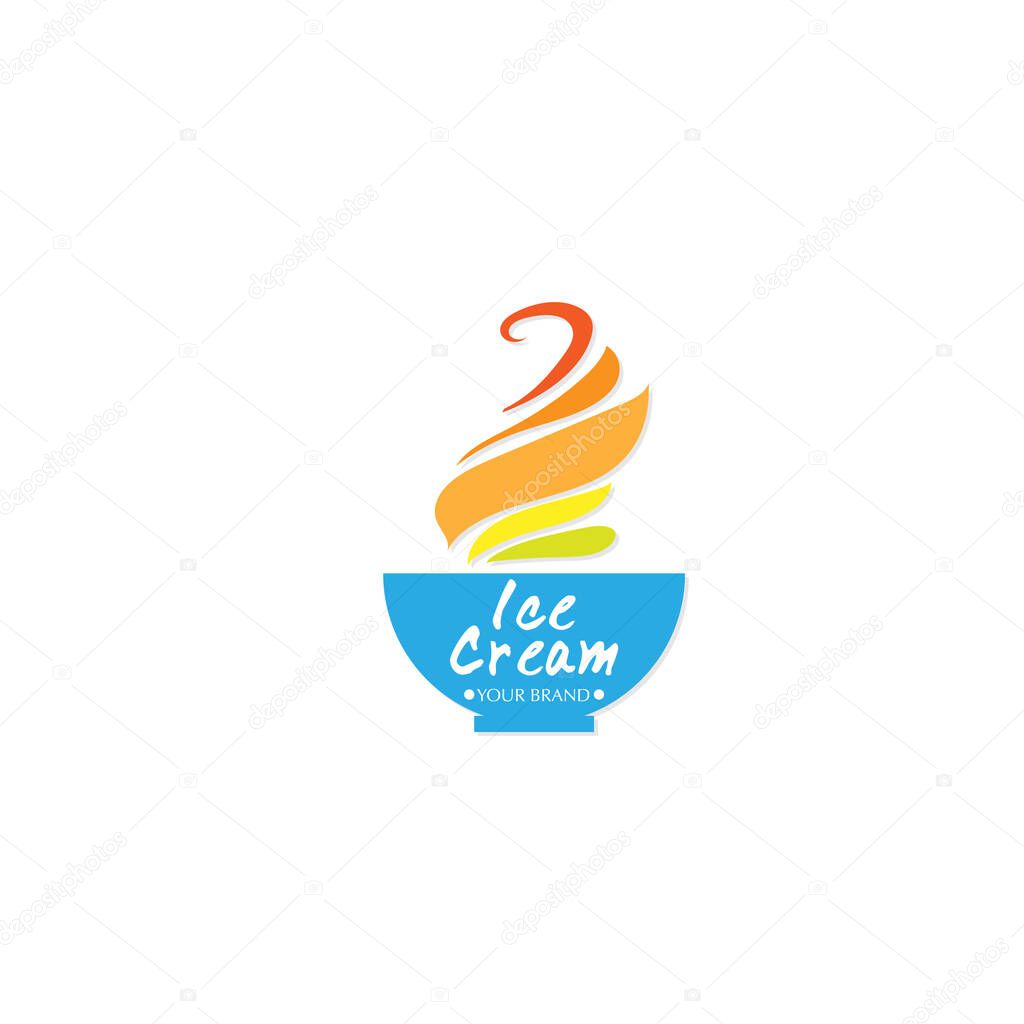 Ice cream dessert icon logo brand design graphic object
