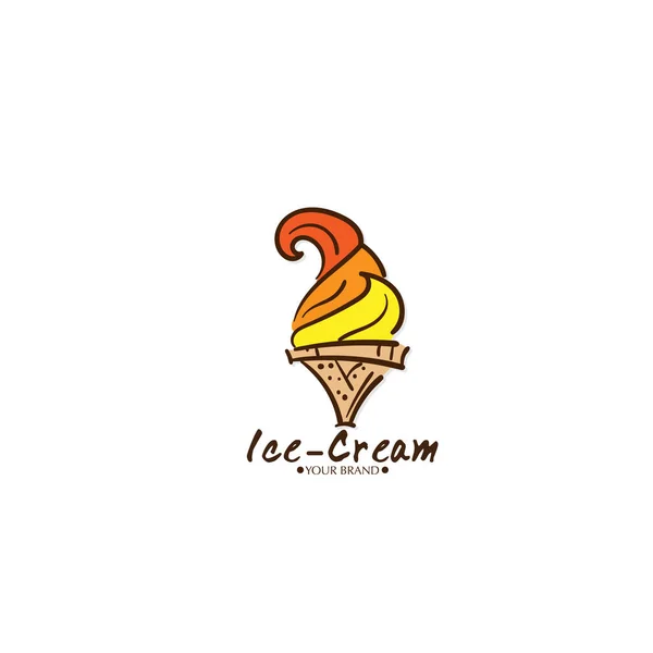 Eis Dessert Ikone Logo Marke Design Grafik Objekt — Stockvektor