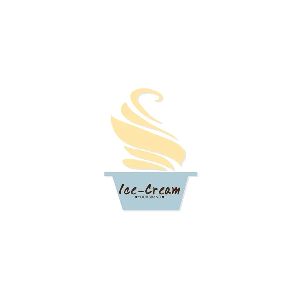 Crème Glacée Dessert Icône Logo Marque Design Graphique Objet — Image vectorielle