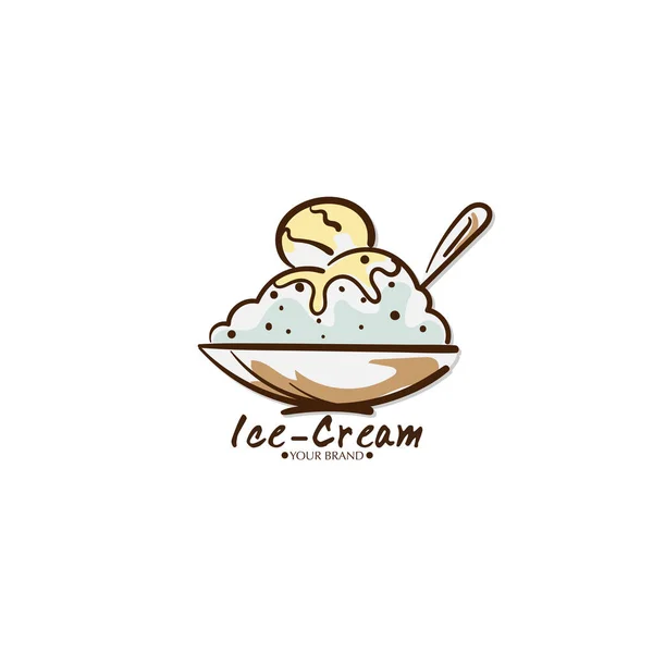 Crème Glacée Dessert Icône Logo Marque Design Graphique Objet Vecteur En Vente