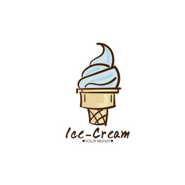 Dondurma ikonu logosu marka grafik nesne.
