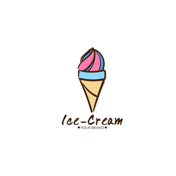 Eis Dessert Ikone Logo Marke Design Grafik Objekt — Stockvektor