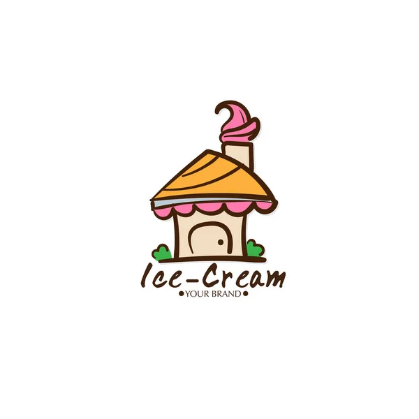 Eis Dessert Ikone Logo Marke Design Grafik Objekt — Stockvektor