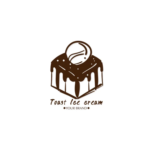 Toast Eis Dessert Symbol Logo Marke Design Grafik Objekt — Stockvektor