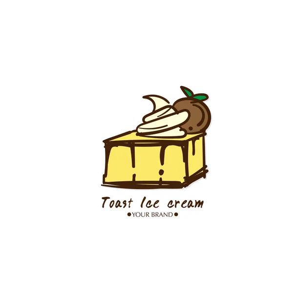 Toast Eis Dessert Symbol Logo Marke Design Grafik Objekt — Stockvektor