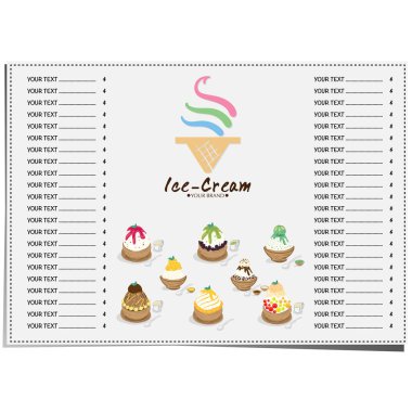 Menü şablonu Dondurma tatlı reataurant marka tasarımı