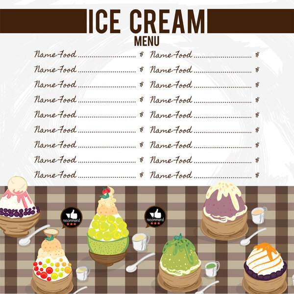 menu template Ice cream dessert restaurant brand design