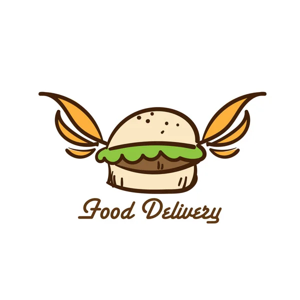 Εικονίδιο Παράδοσης Τροφίμων Εικονοστοιχείο Διάνυσμα Γραφικό Στοιχείο Λογότυπο — Διανυσματικό Αρχείο