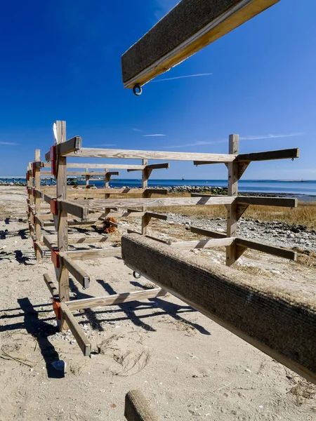 Norwalk Conecticut Estados Unidos Marzo 2020 Barco Vacío Levanta Playa — Foto de Stock