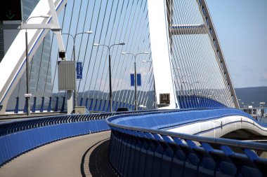 BRATISLAVA, SLOVAKIA - JULY 31, 2007:  Apollo bridge above Donay river in the capital of Slovakia