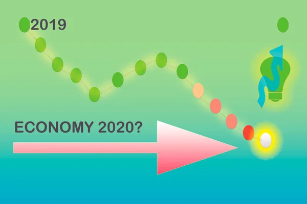 Economy Colorful Diagram 2020 Open Question Mark — Stock Photo, Image