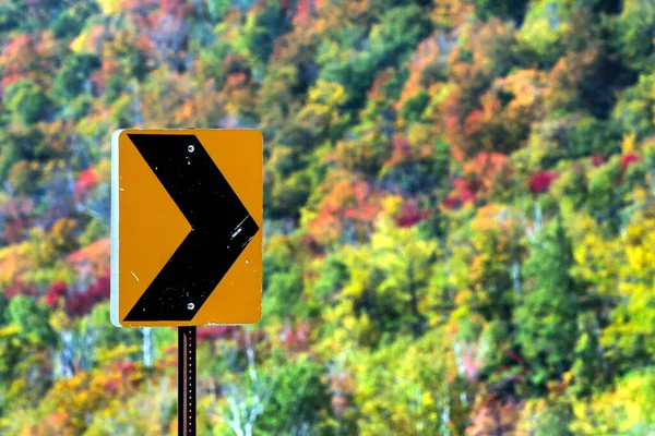 Black Yellow Sign Foliage Background — Stock Photo, Image