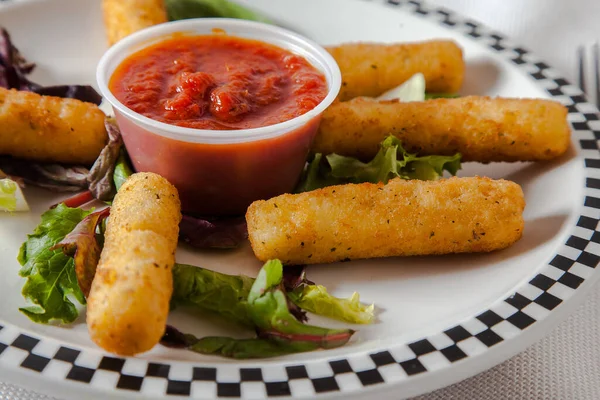 Mozzarella Sticks Dish Ready Eat Close — Stock Photo, Image