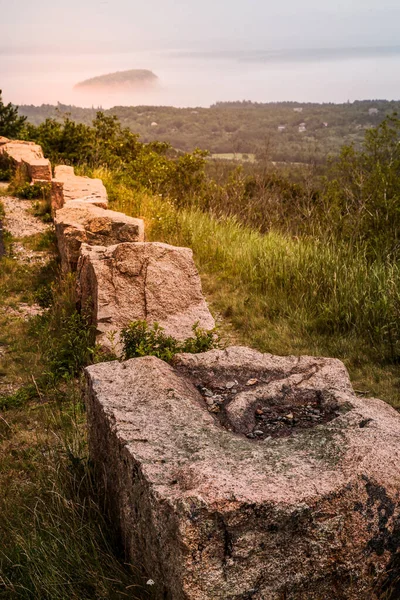 Vista Dalla Collina Blocco Pietra Vicino Alla Strada — Foto Stock