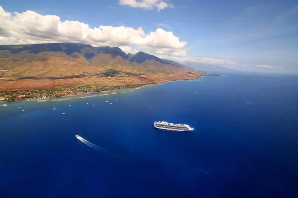 A vista de helicóptero para Maui — Fotografia de Stock