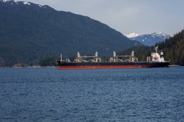Vancouver, BC, Kanada, 30 Mart, Vancouver limanında boş bir kargo gemisi bekliyor.