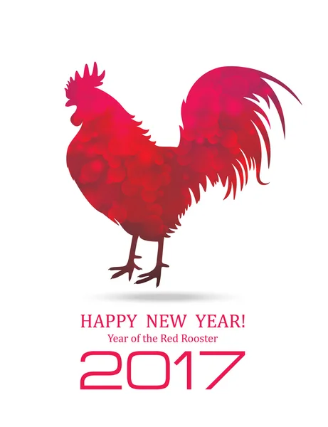 Red Rooster. Carte de voeux Nouvel An  . — Image vectorielle