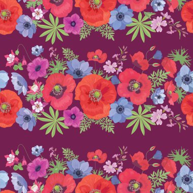 Güzel çiçek haşhaş ile Seamless Modeli .