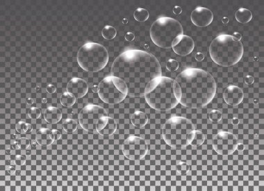 Sabun köpüğü izole gerçekçi vektör.