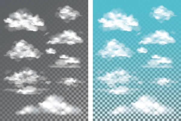 Ceață, fum și nor izolat efect special transparent . — Vector de stoc